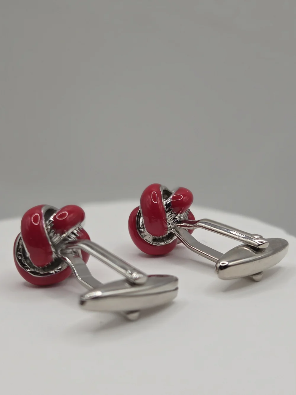 Red Knot Cufflinks for Men - Classic Knot Design